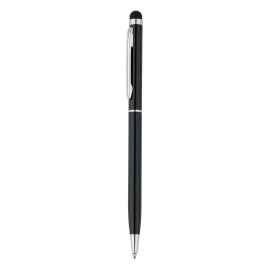 Тонкая металлическая ручка-стилус, черный,, Цвет: черный, Размер: , высота 13,6 см., диаметр 0,8 см.