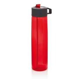 Бутылка для воды Tritan с трубочкой, 750 мл, Красный, Цвет: красный, серый, Размер: , высота 25,8 см., диаметр 6,7 см.