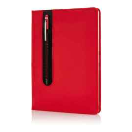 Блокнот для записей Deluxe формата A5 и ручка-стилус, Красный, Цвет: красный, Размер: Длина 1,6 см., ширина 20,3 см., высота 145 см.