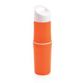 Органическая бутылка для воды BE O, Оранжевый, Цвет: оранжевый, Размер: Длина 6,1 см., ширина 6,1 см., высота 24 см., диаметр 6,8 см.