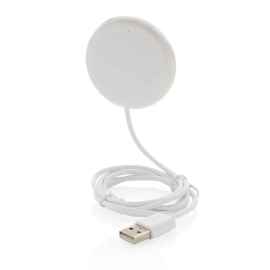 Магнитное устройство для беспроводной зарядки, 5 Вт, белый, Цвет: белый, Размер: , высота 0,6 см., диаметр 5,8 см.