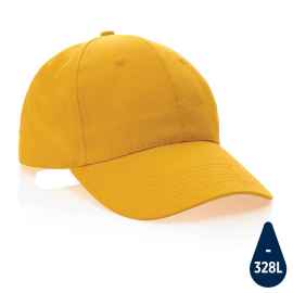 Бейсболка Impact из переработанного хлопка AWARE™, 6 клиньев, 190 г/м2, желтый, Цвет: желтый, Размер: , высота 12 см., диаметр 18,5 см.