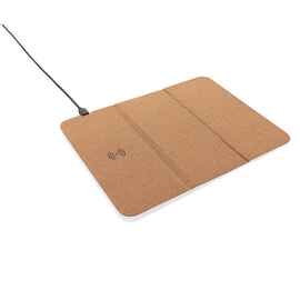 Коврик для мыши с функцией беспроводной зарядки и подставки для телефона, 5 Вт, коричневый, Цвет: коричневый, Размер: Длина 8,7 см., ширина 1,1 см., высота 20,5 см.