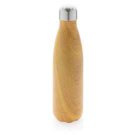 Вакуумная бутылка с принтом под дерево, Желтый, Цвет: желтый, Размер: , высота 25,8 см., диаметр 6,7 см.