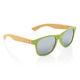 Солнцезащитные очки Wheat straw с бамбуковыми дужками, Зеленый, Цвет: зеленый, Размер: Длина 14,5 см., ширина 3,5 см., высота 5,3 см.