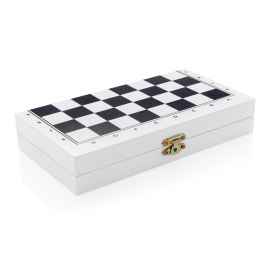 Набор настольных игр 3 в 1 в деревянной коробке, Белый, Цвет: белый, Размер: Длина 20 см., ширина 21 см., высота 1,8 см.