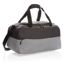 Двухцветная дорожная сумка с RFID из RPET, серый, Цвет: серый, Размер: Длина 48 см., ширина 24 см., высота 25 см.