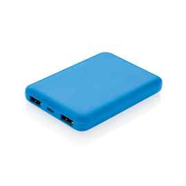 Карманный внешний аккумулятор на 5000 мАч, Синий, Цвет: синий, Размер: Длина 8,8 см., ширина 6,2 см., высота 1,3 см.