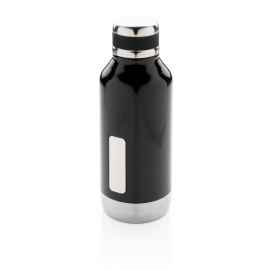 Герметичная вакуумная бутылка с шильдиком, Черный, Цвет: черный, Размер: , высота 20,3 см., диаметр 7,5 см.