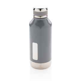 Герметичная вакуумная бутылка с шильдиком, серый, Цвет: серый, Размер: , высота 20,3 см., диаметр 7,5 см.
