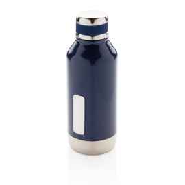 Герметичная вакуумная бутылка с шильдиком, Синий, Цвет: синий, Размер: , высота 20,3 см., диаметр 7,5 см.