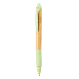 Ручка из бамбука и пшеничной соломы, зеленый,, Цвет: зеленый, Размер: , высота 14,2 см., диаметр 1,1 см.