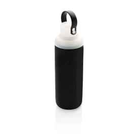 Стеклянная бутылка в силиконовом чехле, Черный, Цвет: черный, Размер: , высота 22,2 см., диаметр 7 см.
