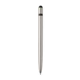 Металлическая ручка-стилус Slim, Серый, Цвет: серый, Размер: , высота 14 см., диаметр 0,8 см.
