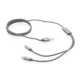 Плетеный кабель 3-в-1, Серый, Цвет: серый, Размер: , высота 124 см., диаметр 0,5 см.