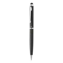 Ручка-стилус Swiss Peak, Черный, Цвет: черный, серебряный, Размер: Длина 2,6 см., ширина 2,6 см., высота 16,8 см., диаметр 1 см.