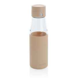 Стеклянная бутылка для воды Ukiyo с силиконовым держателем, коричневый, Цвет: коричневый, Размер: Длина 7 см., ширина 5,5 см., высота 23,5 см.