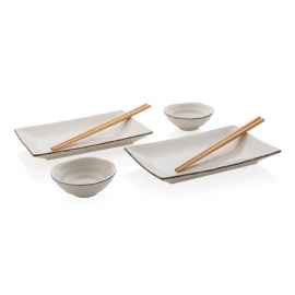 Набор посуды для суши Ukiyo, 2 шт., белый, черный, Цвет: белый, черный, Размер: Длина 20,5 см., ширина 13 см., высота 3,5 см.