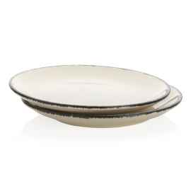 Набор керамических тарелок Ukiyo, 2 шт., белый, черный, Цвет: белый, черный, Размер: , высота 3,1 см., диаметр 27 см.