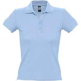 Рубашка поло женская People 210 голубая, размер S, Цвет: голубой, Размер: S