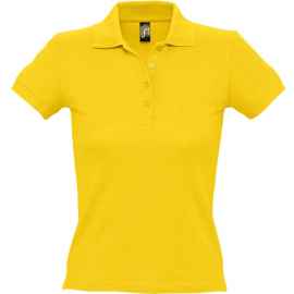 Рубашка поло женская People 210 желтая, размер S, Цвет: желтый, Размер: S