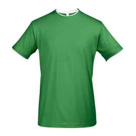 Футболка мужская с контрастной отделкой Madison 170, насыщенный зеленый/белый, размер XL, Цвет: ярко-зеленый, Размер: XL