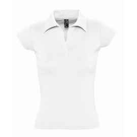 Рубашка поло женская без пуговиц Pretty 220 белая, размер L, Цвет: белый, Размер: L