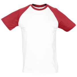 Футболка мужская двухцветная Funky 150, белый/красный, размер S, Цвет: белый, красный, Размер: M