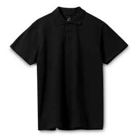 Рубашка поло мужская Spring 210 черная, размер 5XL, Цвет: черный, Размер: 5XL