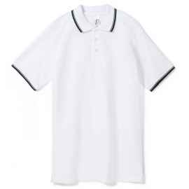 Рубашка поло мужская с контрастной отделкой Practice 270, белый/темно-синий, размер S, Цвет: синий, Размер: S