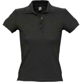 Рубашка поло женская People 210 черная, размер S, Цвет: черный, Размер: S