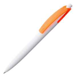Ручка шариковая Bento, белая с оранжевым, Цвет: оранжевый, Размер: 14