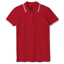 Рубашка поло женская Practice women 270 красная с белым, размер S, Цвет: красный, Размер: S