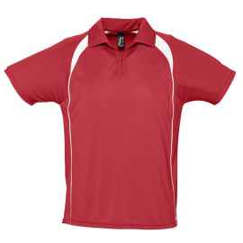 Спортивная рубашка поло Palladium 140 красная с белым, размер M, Цвет: красный, Размер: M