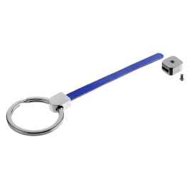 Элемент брелка-конструктора «Хлястик с кольцом и зажимом», синий, Цвет: синий, Размер: диаметр 3