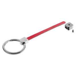 Элемент брелка-конструктора «Хлястик с кольцом и зажимом», красный, Цвет: красный, Размер: диаметр 3