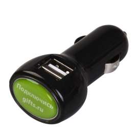 Автомобильное зарядное устройство с подсветкой Logocharger, черное, Цвет: черный, Размер: 7