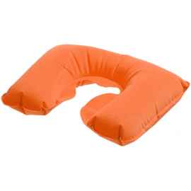 Надувная подушка под шею в чехле Sleep, оранжевая, Цвет: оранжевый, Размер: подушка: 44х28 с