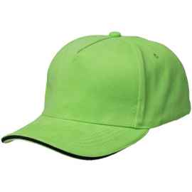 Бейсболка Unit Classic, зеленое яблоко с черным кантом, Цвет: зеленое яблоко, Размер: 56-58