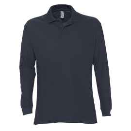 Рубашка поло мужская с длинным рукавом Star 170 темно-синяя, размер S, Цвет: темно-синий, Размер: S