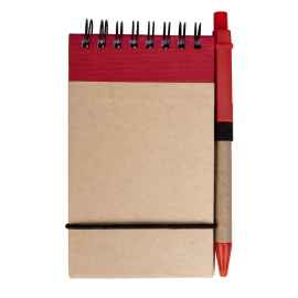 Блокнот на кольцах Eco Note с ручкой, красный, Цвет: красный, Размер: 7