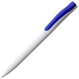 Ручка шариковая Pin, белая с синим, Цвет: синий, Размер: 14