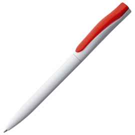 Ручка шариковая Pin, белая с красным, Цвет: красный, Размер: 14