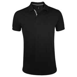 Рубашка поло мужская Portland Men 200 черная, размер S, Цвет: черный, Размер: S