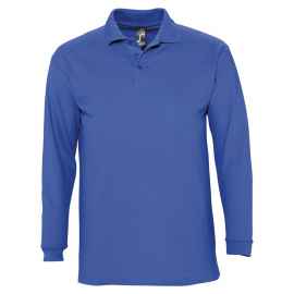 Рубашка поло мужская с длинным рукавом Winter II 210 ярко-синяя, размер S, Цвет: синий, Размер: S
