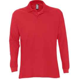 Рубашка поло мужская с длинным рукавом Star 170 красная, размер S, Цвет: красный, Размер: S