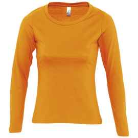 Футболка женская с длинным рукавом Majestic оранжевая, размер S, Цвет: оранжевый, Размер: S