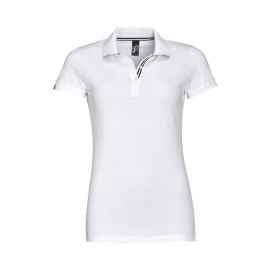 Рубашка поло Patriot Women белая с черным, размер M, Цвет: черный, Размер: M