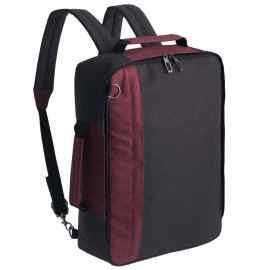 Рюкзак для ноутбука 2 в 1 twoFold, серый с бордовым, Цвет: бордо, Размер: 29х39х10 см