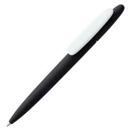 Ручка шариковая Prodir DS5 TRR-P Soft Touch, черная с белым, Цвет: черный, Размер: 14